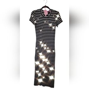 Striped Black and White Dress, Medium